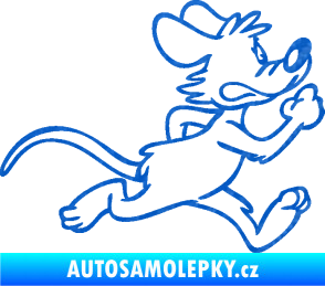 Samolepka Myš 001 pravá sprintuje 3D karbon modrý