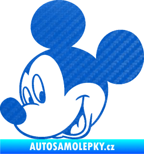Samolepka Myšák Mickey 001 levá 3D karbon modrý