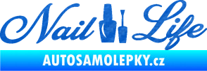 Samolepka Nail life 3D karbon modrý