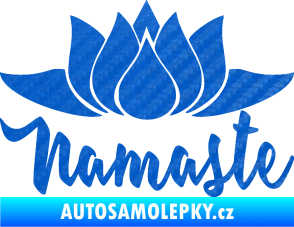 Samolepka Namaste 001 lotosový květ 3D karbon modrý