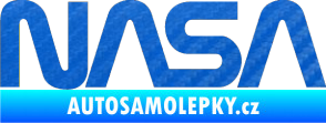 Samolepka NASA nápis 3D karbon modrý