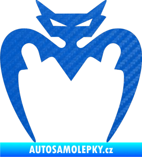Samolepka Netopýr 001  3D karbon modrý