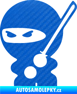 Samolepka Ninja baby 001 levá 3D karbon modrý