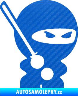 Samolepka Ninja baby 001 pravá 3D karbon modrý