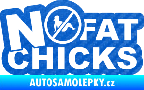 Samolepka No fat chicks 002 3D karbon modrý