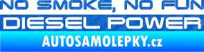 Samolepka No smoke. no fun, diesel power nápis 3D karbon modrý