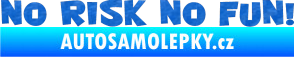 Samolepka No risk no fun 001 3D karbon modrý