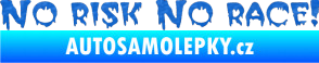 Samolepka No risk no race 002 3D karbon modrý