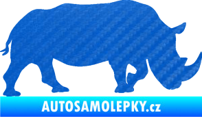 Samolepka Nosorožec 002 pravá 3D karbon modrý