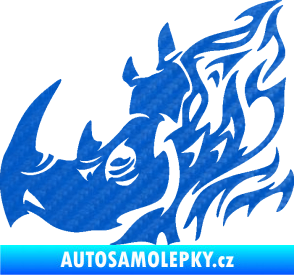 Samolepka Nosorožec 004 levá 3D karbon modrý