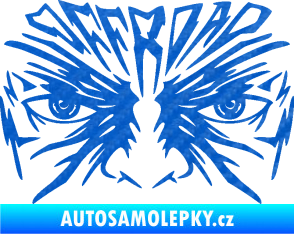 Samolepka Off Road 004 s obličejem 3D karbon modrý