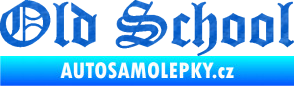 Samolepka Old School 001 nápis 3D karbon modrý