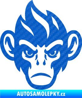 Samolepka Opičák 002 levá 3D karbon modrý