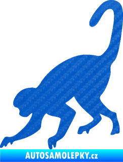 Samolepka Opice 002 levá 3D karbon modrý