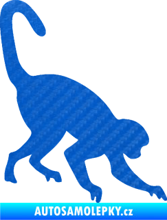 Samolepka Opice 002 pravá 3D karbon modrý