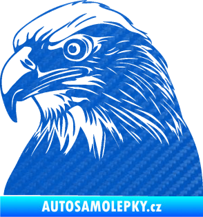 Samolepka Orel 007 levá  3D karbon modrý