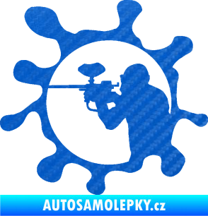 Samolepka Paintball 004 levá 3D karbon modrý