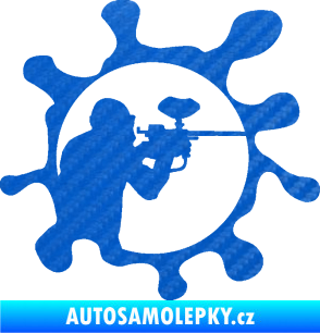 Samolepka Paintball 004 pravá 3D karbon modrý