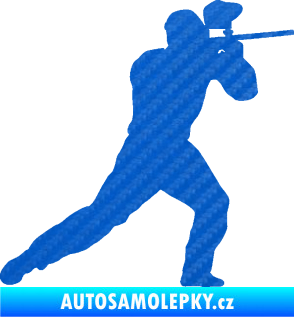 Samolepka Paintball 006 pravá 3D karbon modrý