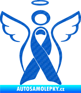 Samolepka Památeční andělíček memory 3D karbon modrý
