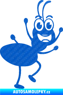 Samolepka Pan mravenec pravá 3D karbon modrý