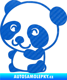 Samolepka Panda 002 levá 3D karbon modrý