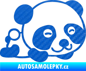 Samolepka Panda 003 pravá 3D karbon modrý