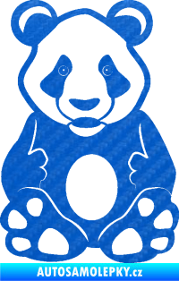 Samolepka Panda 006  3D karbon modrý
