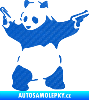 Samolepka Panda 007 levá gangster 3D karbon modrý