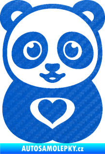 Samolepka Panda 008 roztomilá 3D karbon modrý
