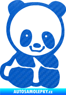 Samolepka Panda 009 pravá baby 3D karbon modrý