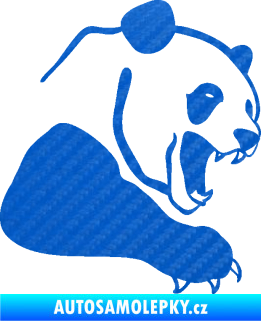 Samolepka Panda 010 pravá 3D karbon modrý