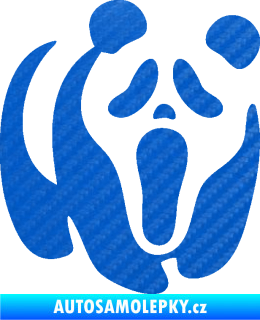 Samolepka Panda 014 pravá maska Vřískot 3D karbon modrý