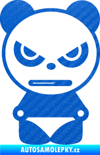Samolepka Panda boy 3D karbon modrý