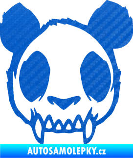 Samolepka Panda zombie  3D karbon modrý