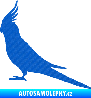 Samolepka Papoušek 002 levá 3D karbon modrý