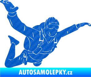 Samolepka Parašutista 004 pravá 3D karbon modrý