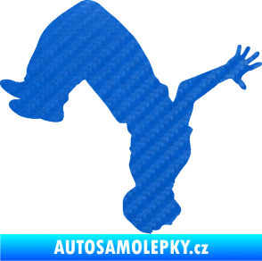 Samolepka Parkour 003 pravá 3D karbon modrý