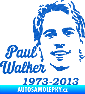 Samolepka Paul Walker 007 RIP 3D karbon modrý
