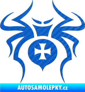 Samolepka Pavouk 003 křižák 3D karbon modrý