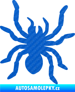 Samolepka Pavouk 014 pravá 3D karbon modrý