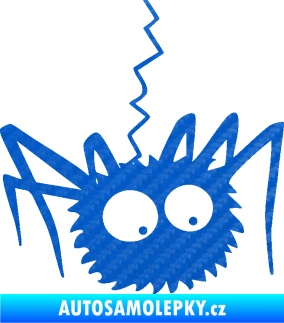 Samolepka Pavouk 020 pravá 3D karbon modrý