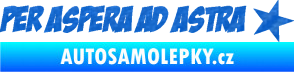 Samolepka Per Aspera Ad Astra nápis přes překážky ke hvězdám 3D karbon modrý