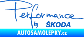 Samolepka Performance by Škoda 3D karbon modrý