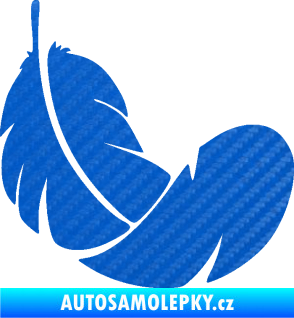Samolepka Peříčko 008 pravá 3D karbon modrý