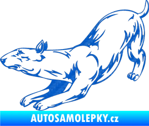 Samolepka Pes 009 levá 3D karbon modrý