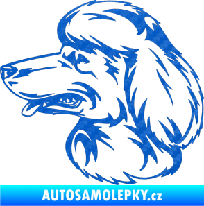Samolepka Pes 013 levá Pudl 3D karbon modrý