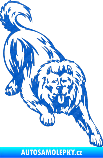 Samolepka Pes 031 pravá 3D karbon modrý