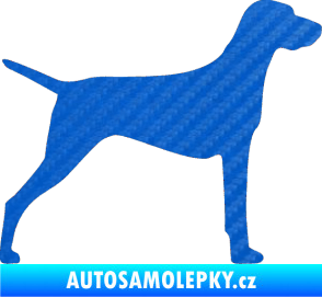 Samolepka Pes 052 pravá Ohař 3D karbon modrý