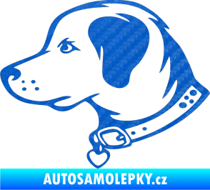 Samolepka Pes 058 levá 3D karbon modrý